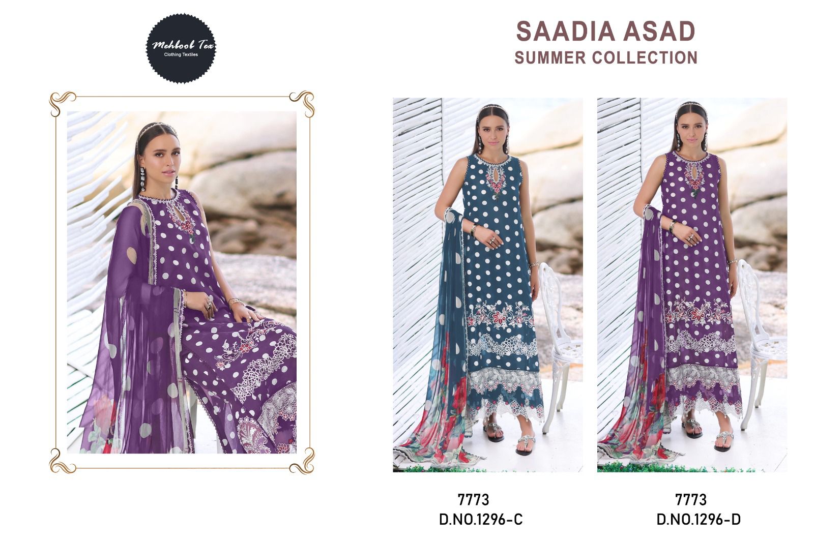 1296-Cd-Saadia Asad Summer Collection Mehboob Tex Cotton Pakistani Patch Work Suits