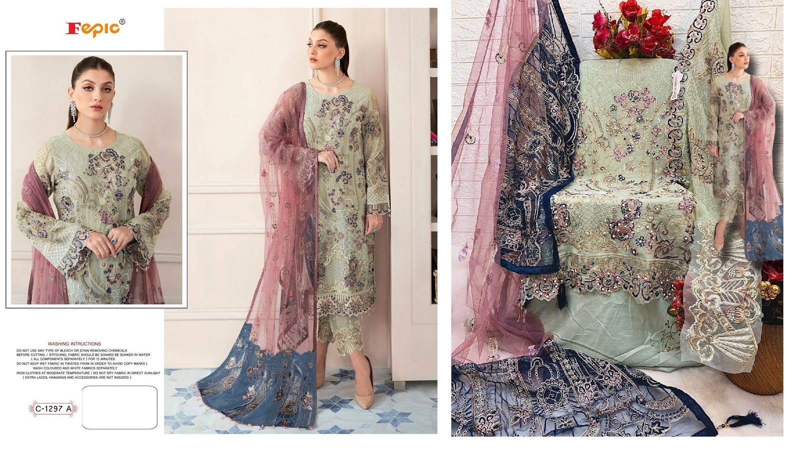 1297-Colour Fepic Georgette Pakistani Salwar Suits