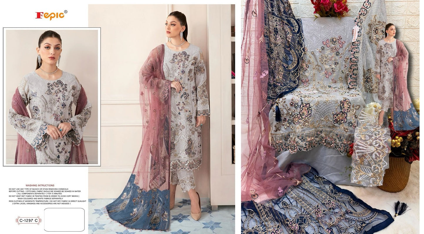1297-Colour Fepic Georgette Pakistani Salwar Suits