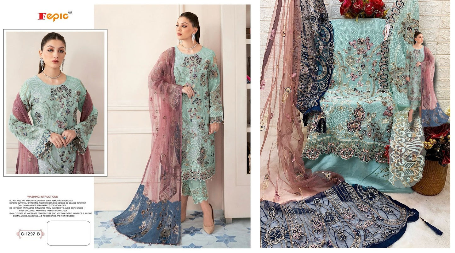 1297-Colour Fepic Georgette Pakistani Salwar Suits