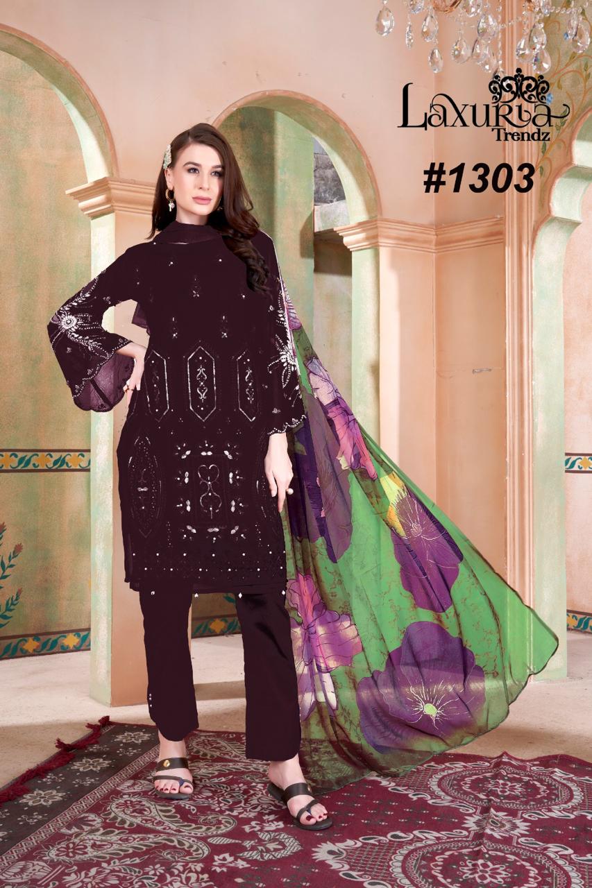 1303 Laxuria Trendz Fox Georgette Pakistani Readymade Suits