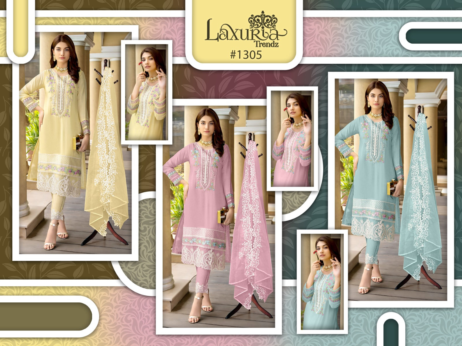 1305 Laxuria Trendz Georgette Pakistani Readymade Suits