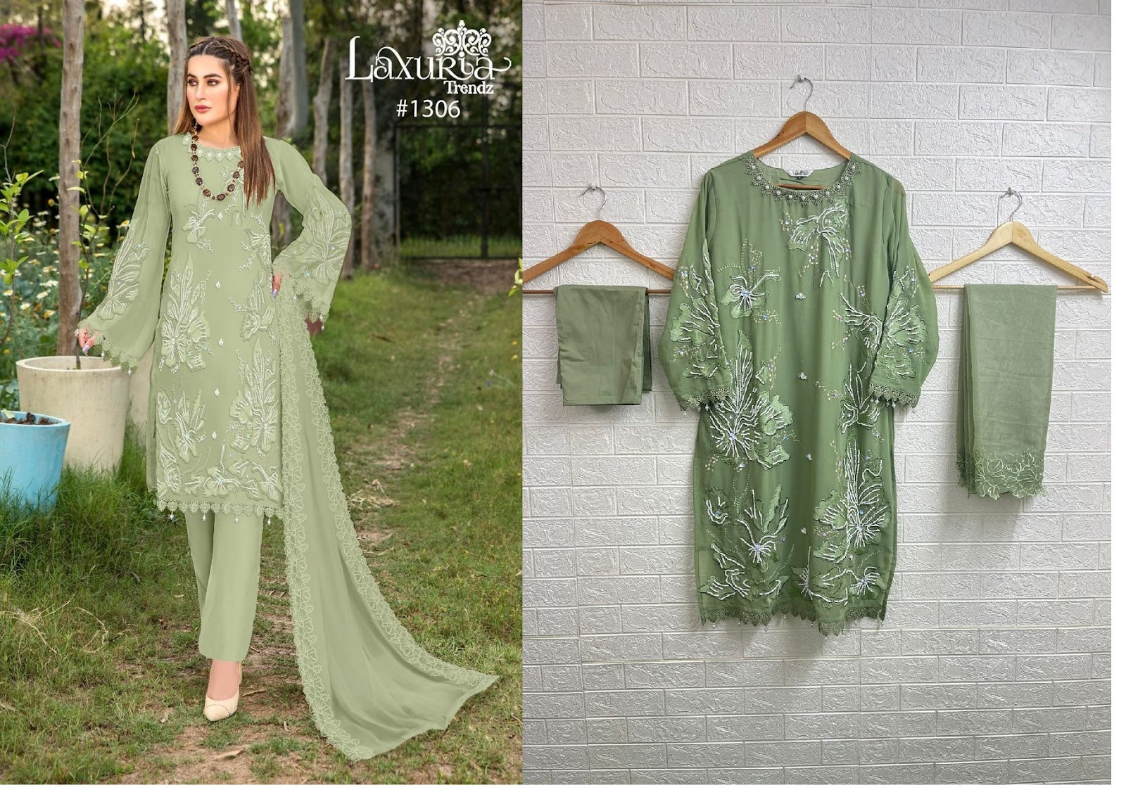 1306 Laxuria Trendz Fox Georgette Pakistani Readymade Suits