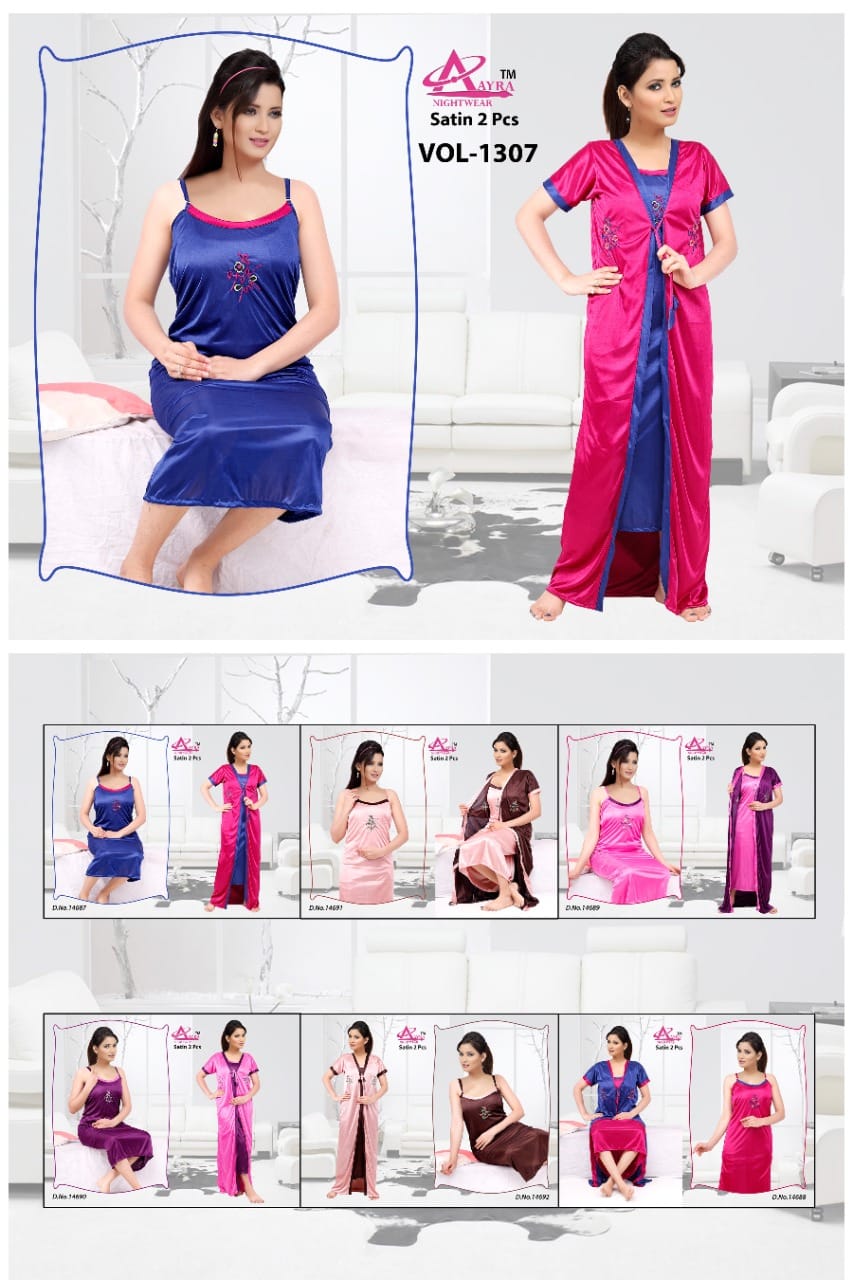 1307-1392 Aayra Satin Night Gowns