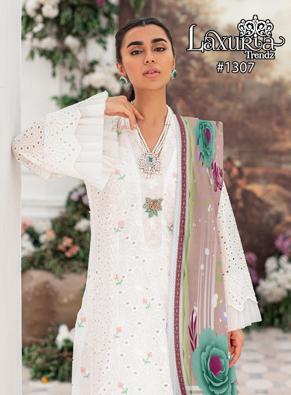 1307 Laxuria Trendz Fox Georgette Pakistani Readymade Suits