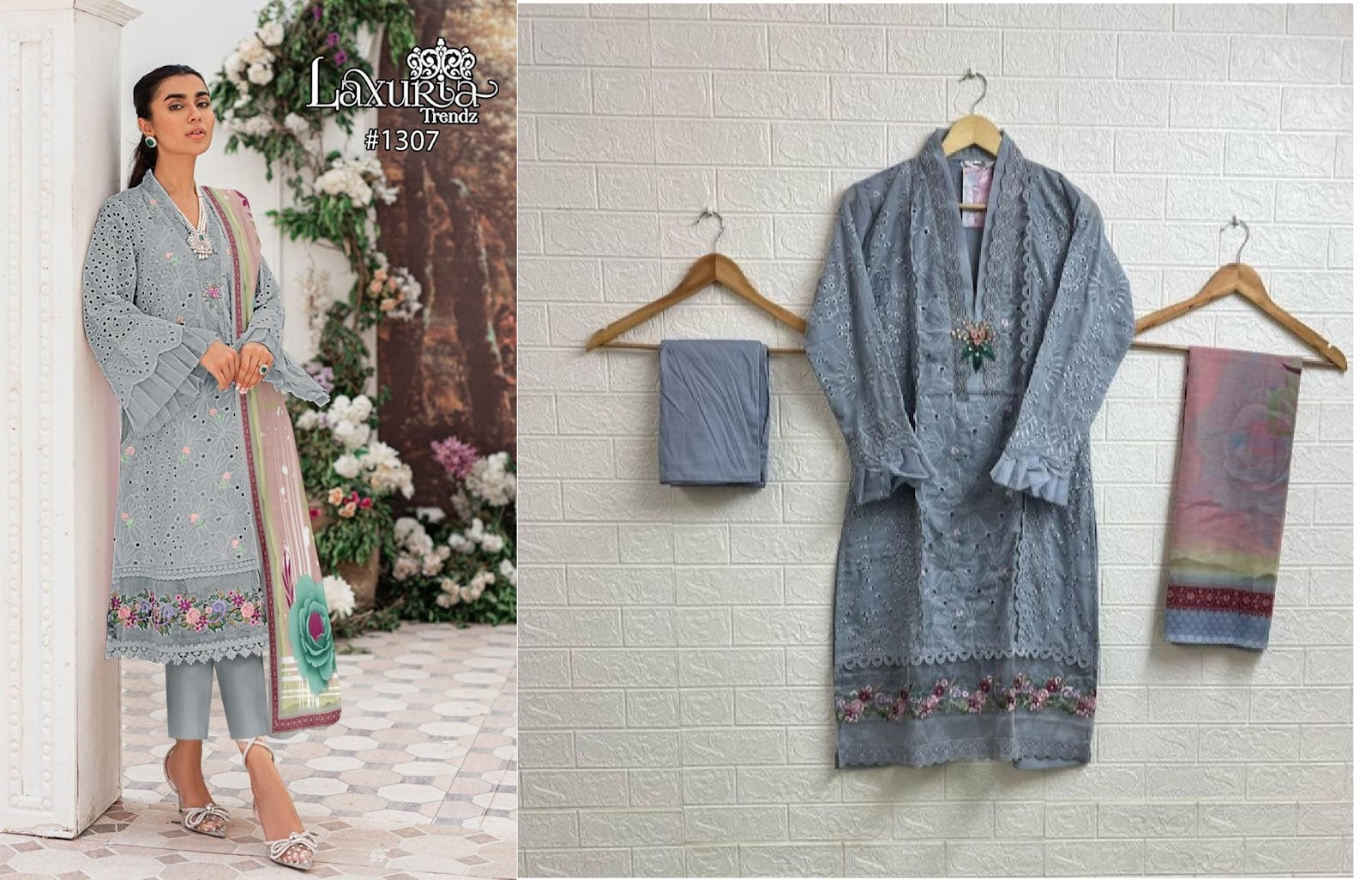 1307 Laxuria Trendz Fox Georgette Pakistani Readymade Suits