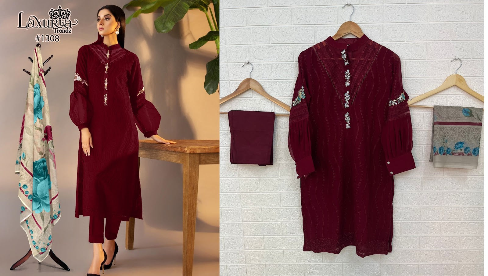 1308 Laxuria Trendz Fox Georgette Pakistani Readymade Suits