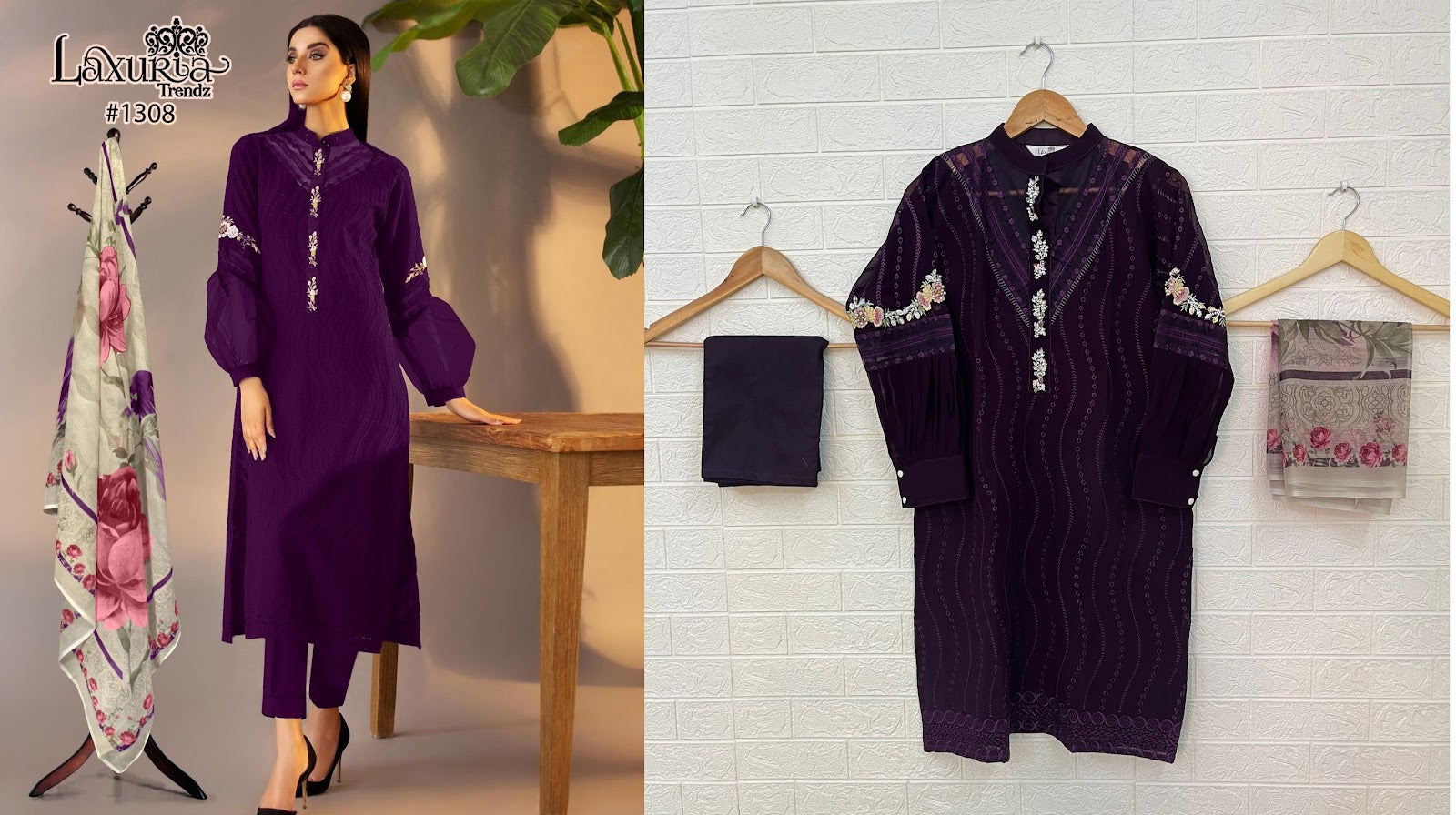 1308 Laxuria Trendz Fox Georgette Pakistani Readymade Suits