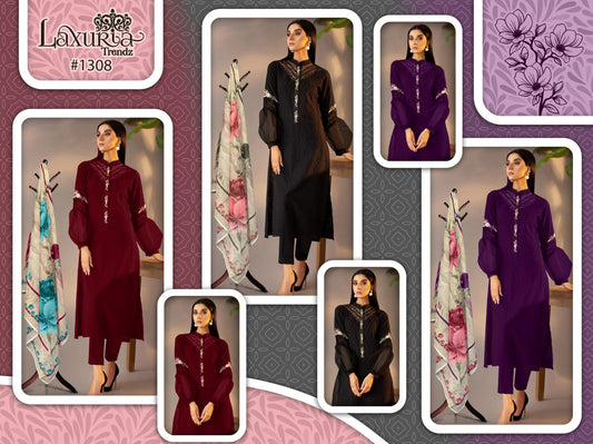 1308 Laxuria Trendz Fox Georgette Pakistani Readymade Suits