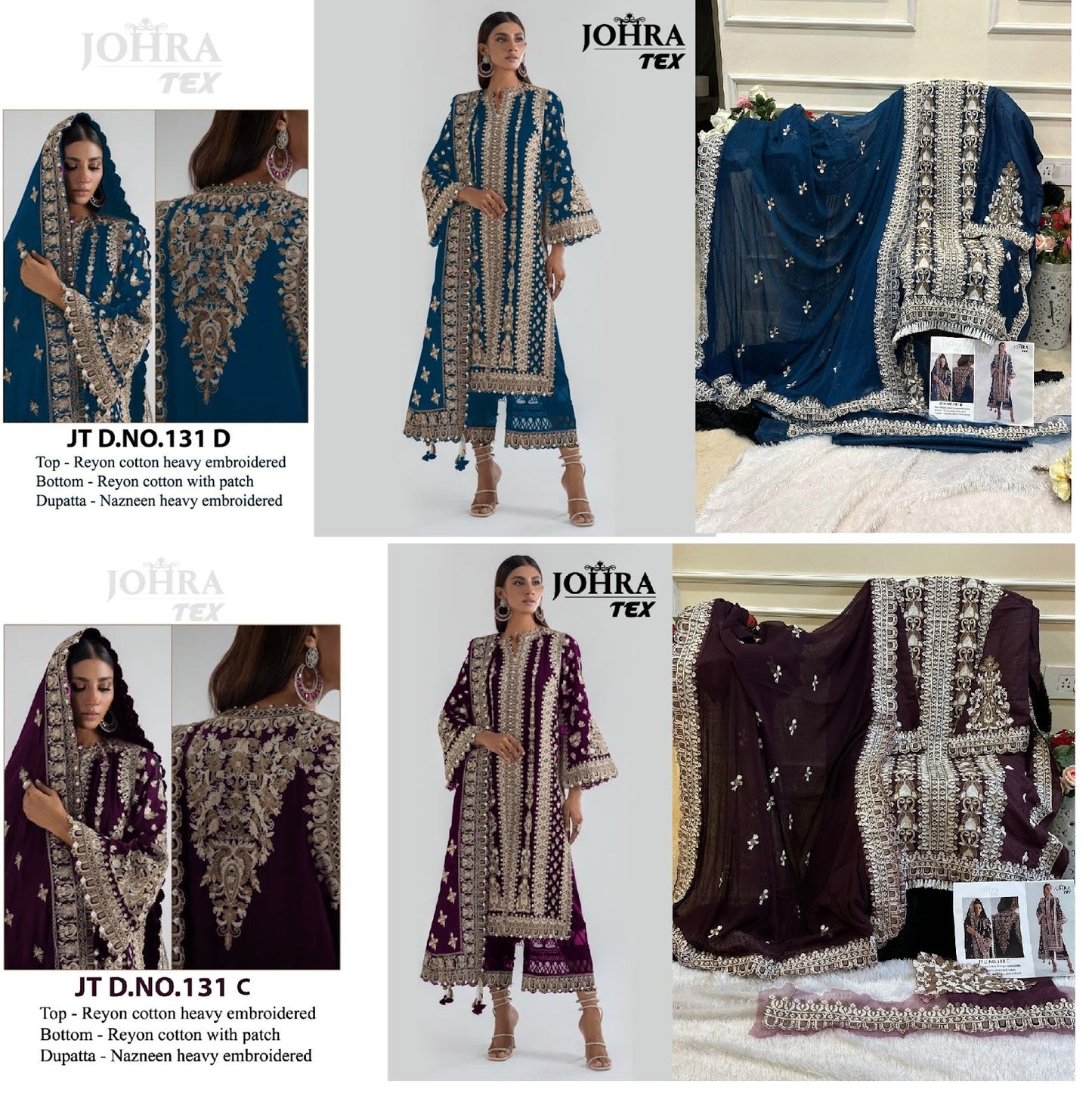 131-Colours Johra Tex Rayon Cotton Pakistani Salwar Suits