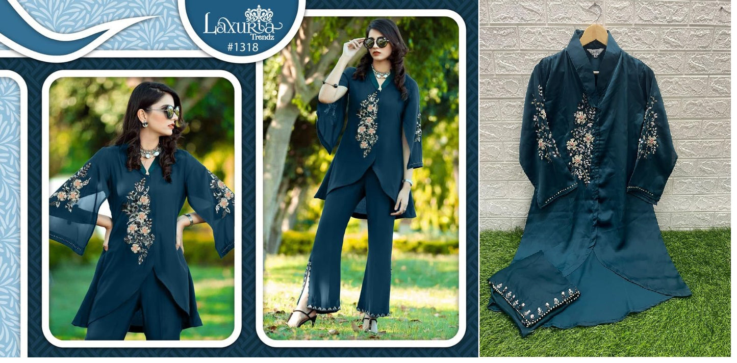 1318 Laxuria Trendz Bsy Satin Co Ord Set