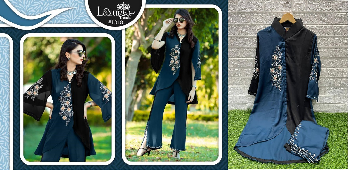 1318 Laxuria Trendz Bsy Satin Co Ord Set