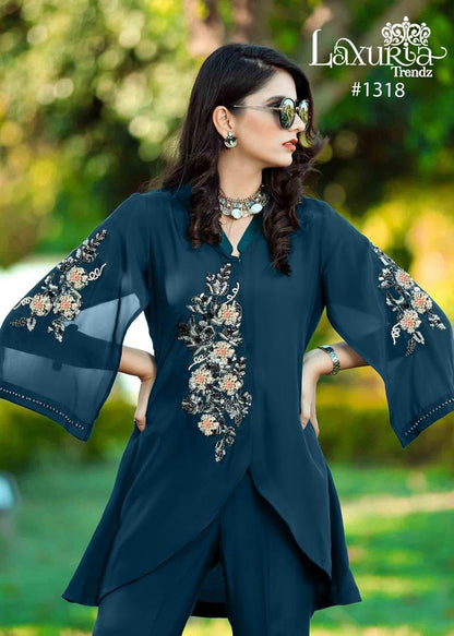 1318 Laxuria Trendz Bsy Satin Co Ord Set