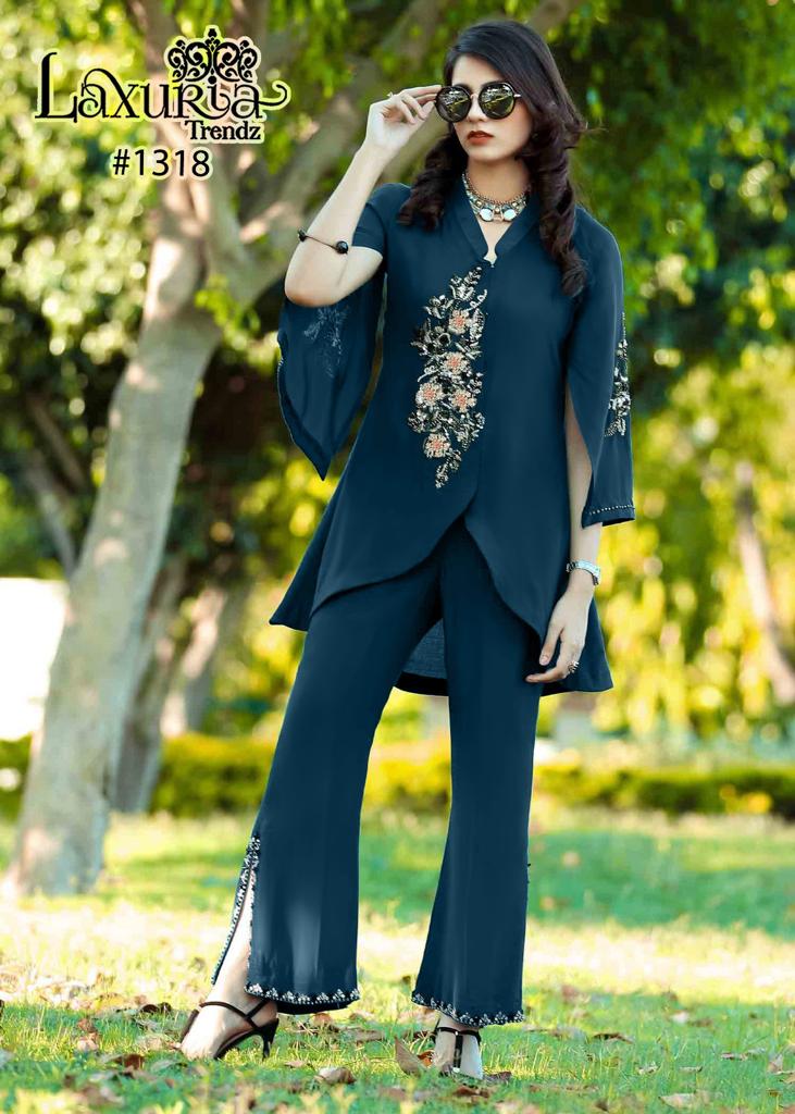 1318 Laxuria Trendz Bsy Satin Co Ord Set