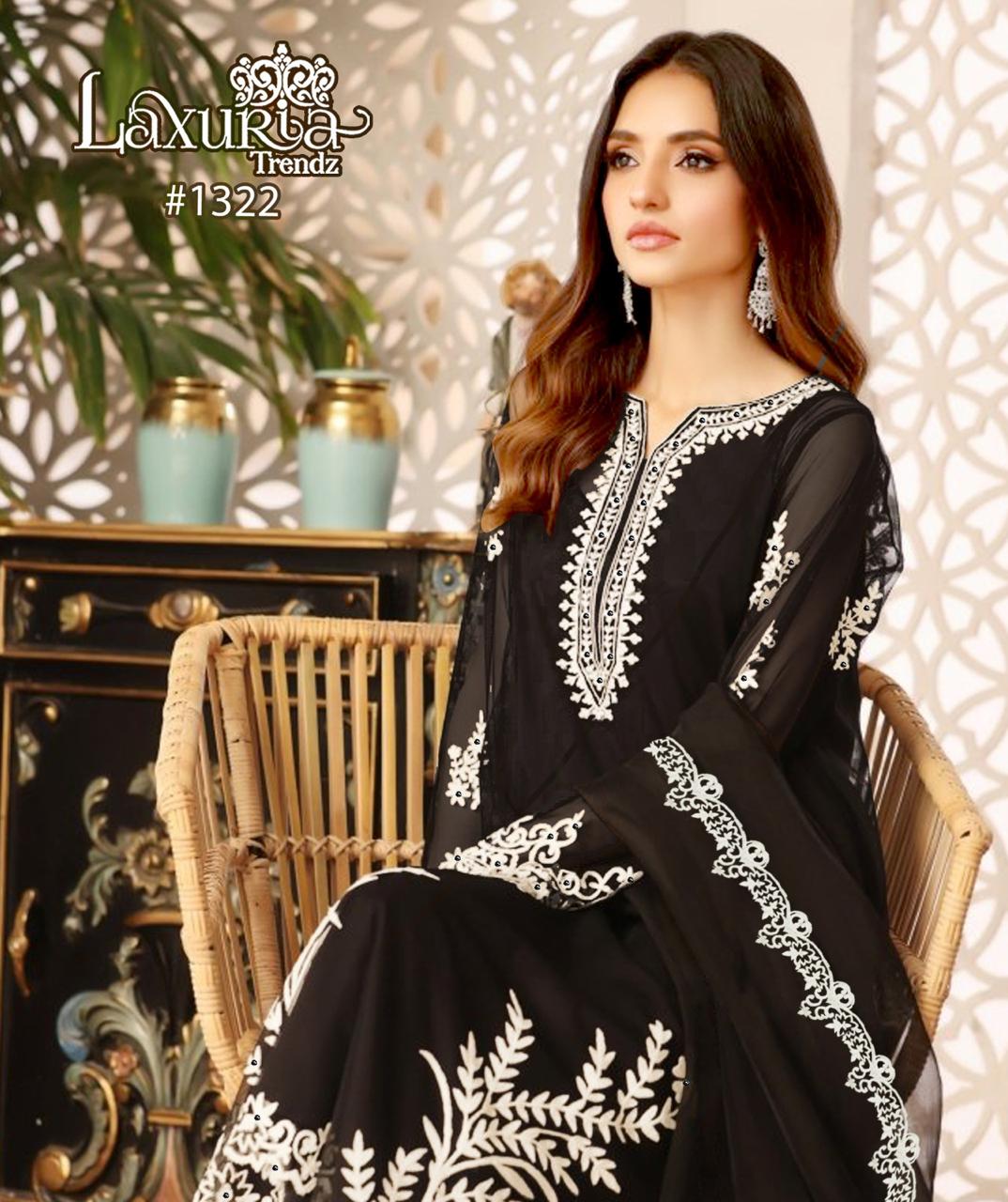 1322 Laxuria Trendz Fox Georgette Pakistani Readymade Suits