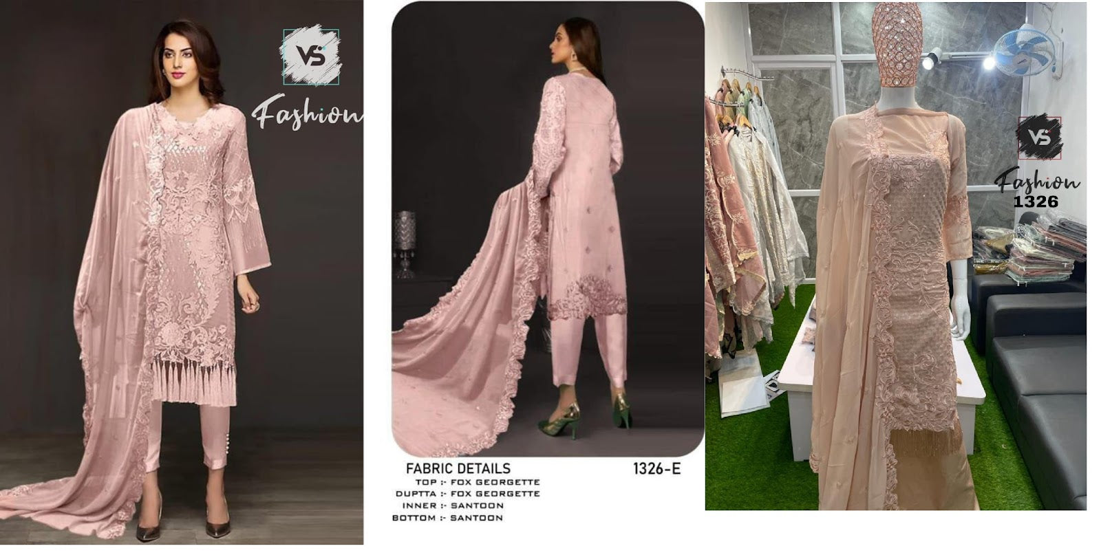 1326 Vs Fashion Georgette Pakistani Salwar Suits