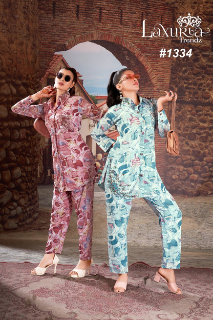 1334 Laxuria Trendz Georgette Co Ord Set