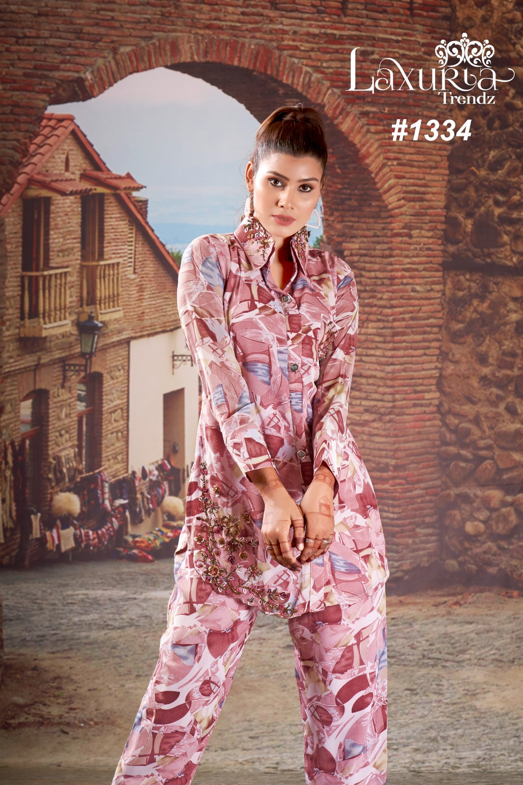 1334 Laxuria Trendz Georgette Co Ord Set