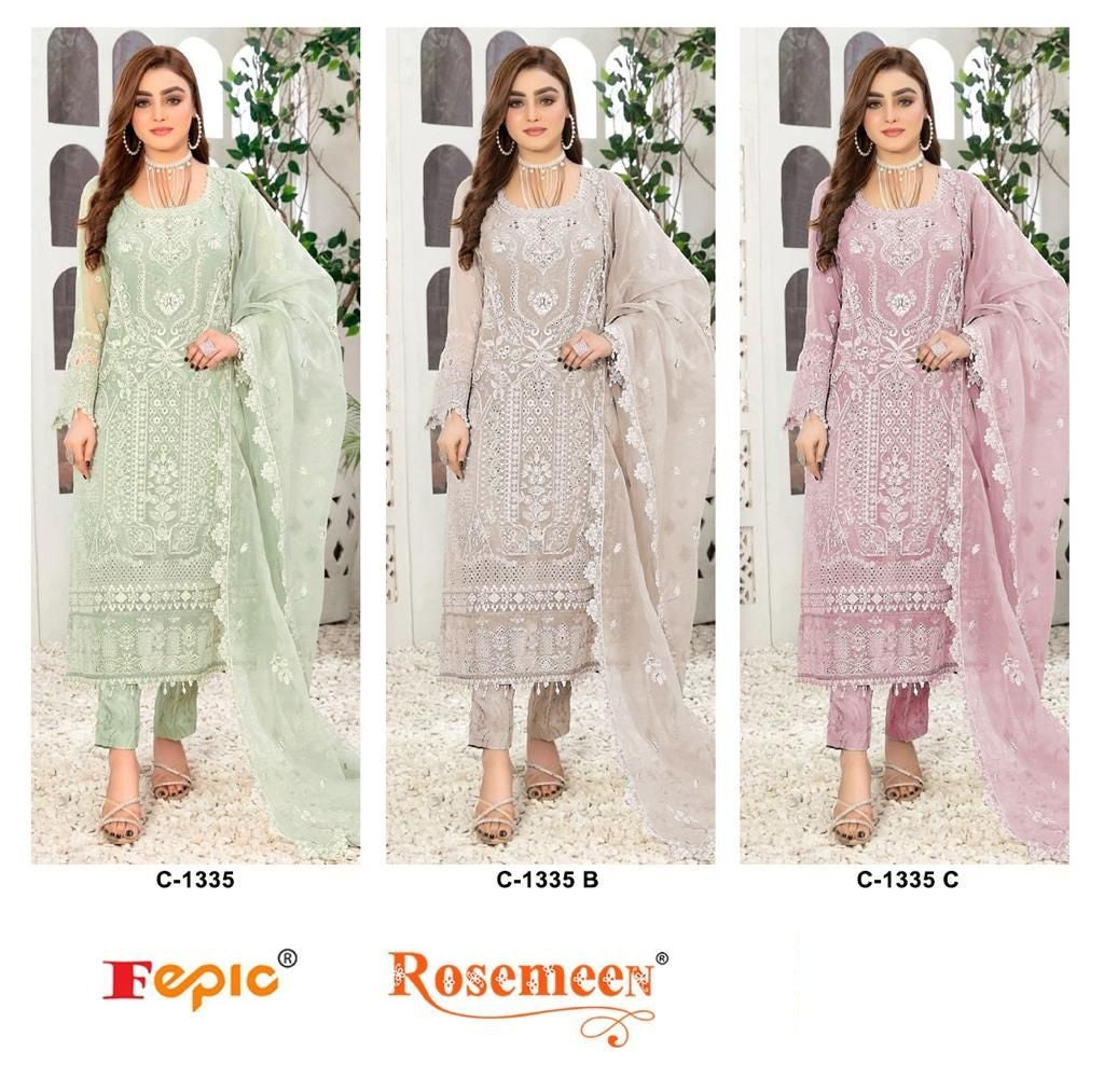 1335 Fepic Organza Pakistani Salwar Suits
