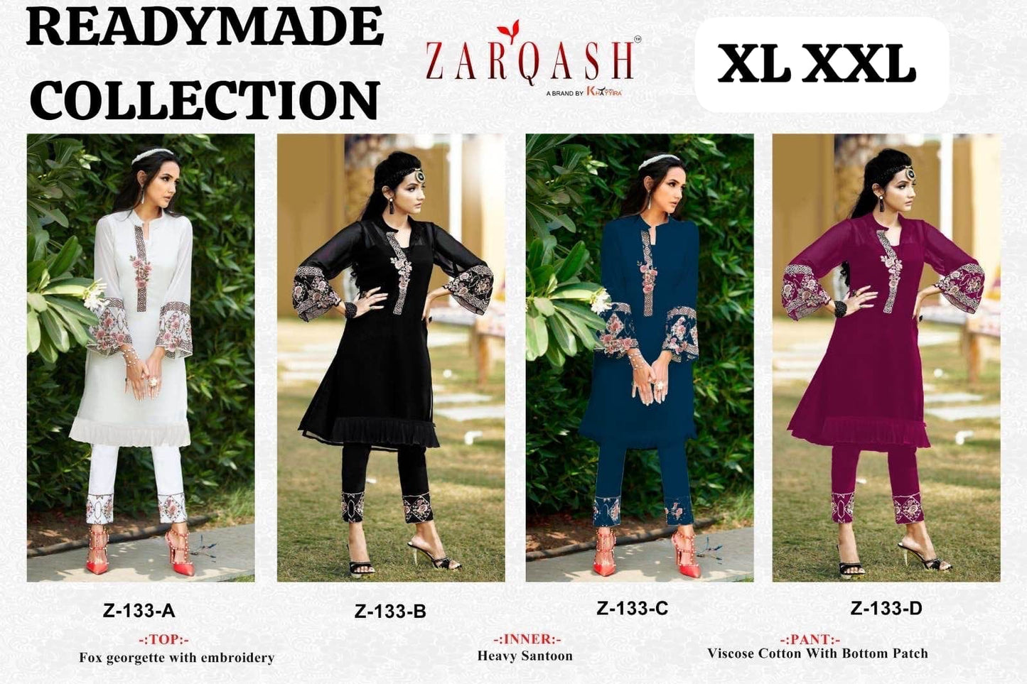 133 Zarqash Fox Georgette Kurti Pant Set
