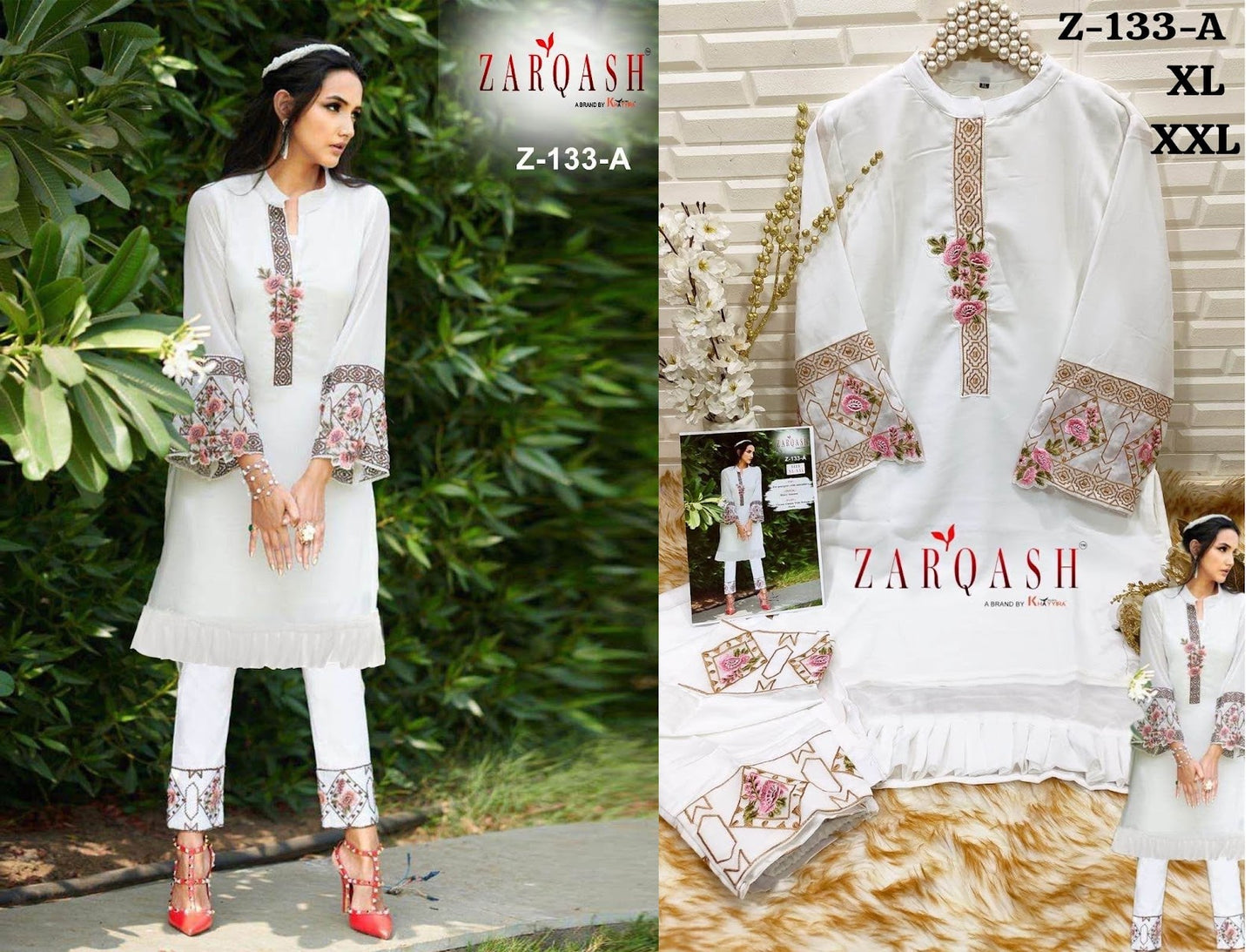 133 Zarqash Fox Georgette Kurti Pant Set
