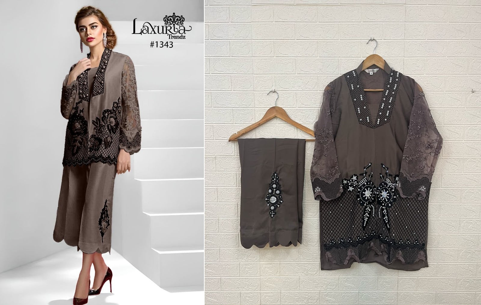 1343 Laxuria Trendz Bsy Satin Co Ord Set