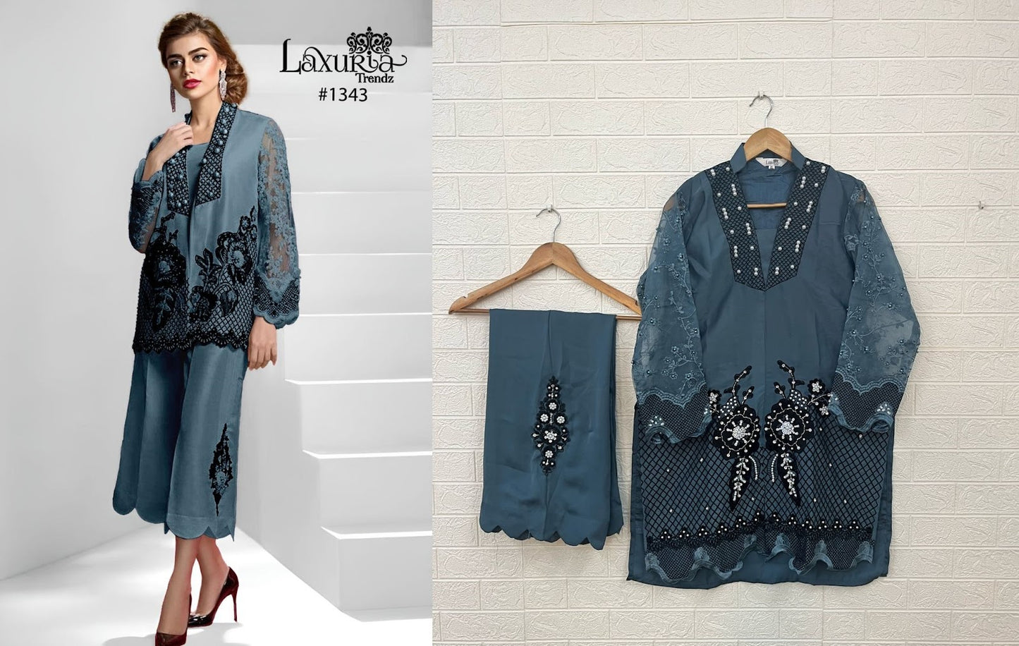 1343 Laxuria Trendz Bsy Satin Co Ord Set