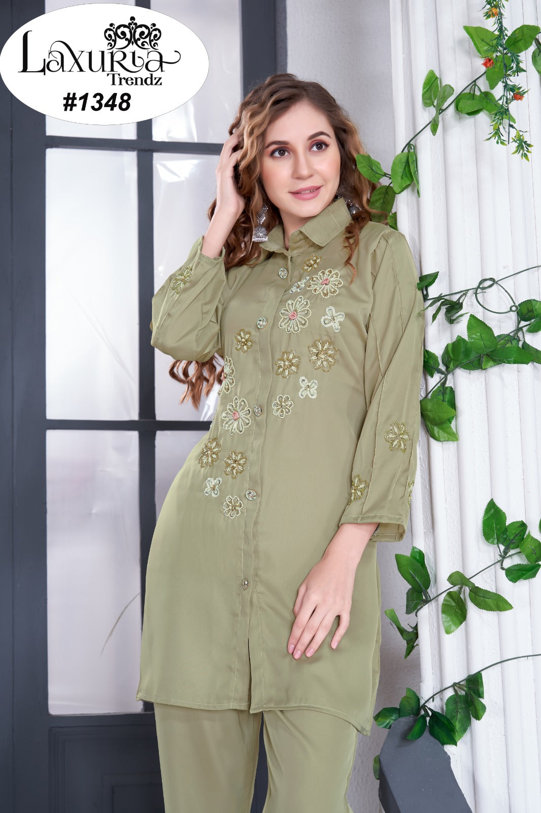 1348 Laxuria Trendz Bsy Satin Co Ord Set