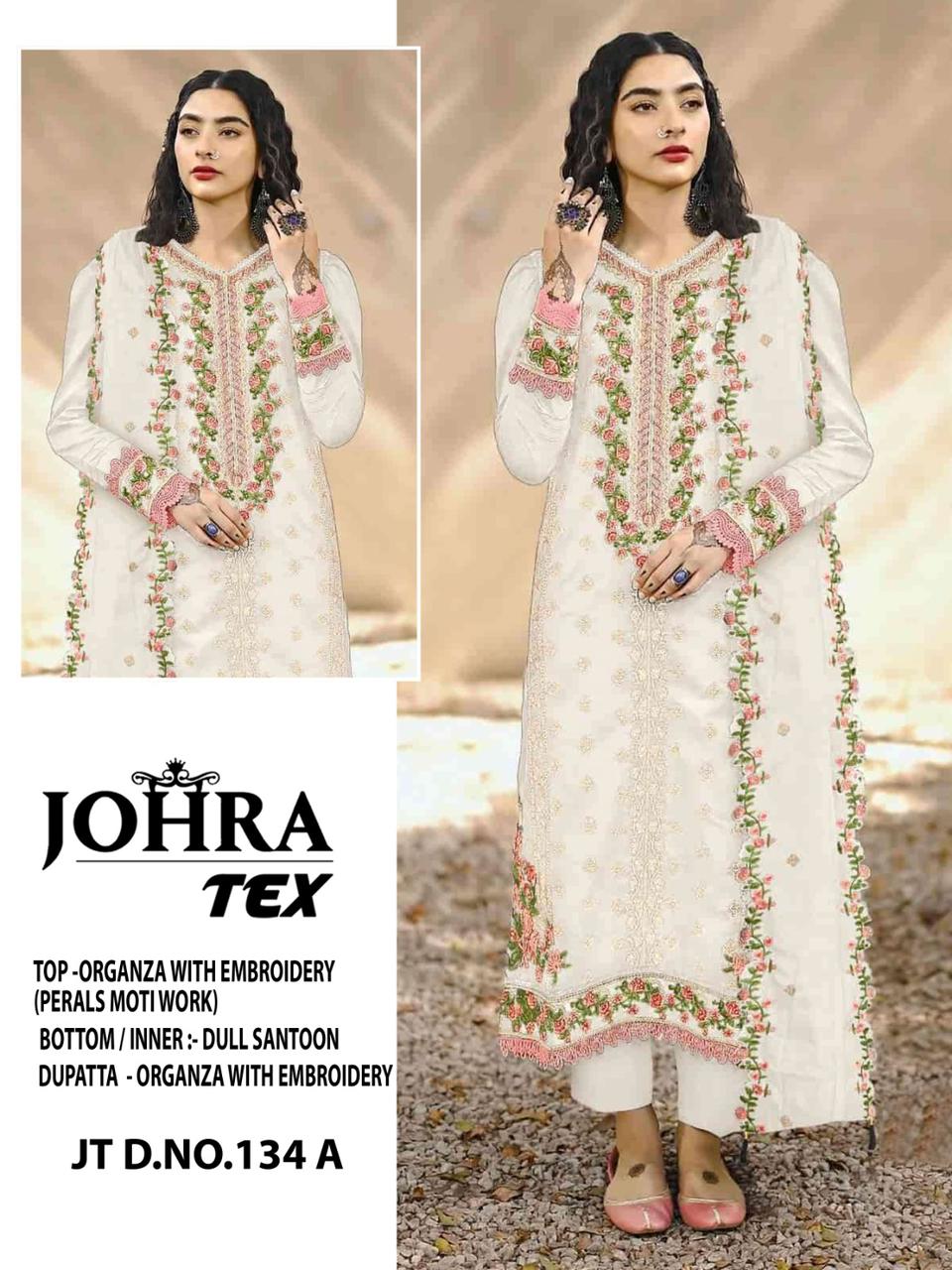 134 Johra Tex Organza Pakistani Salwar Suits