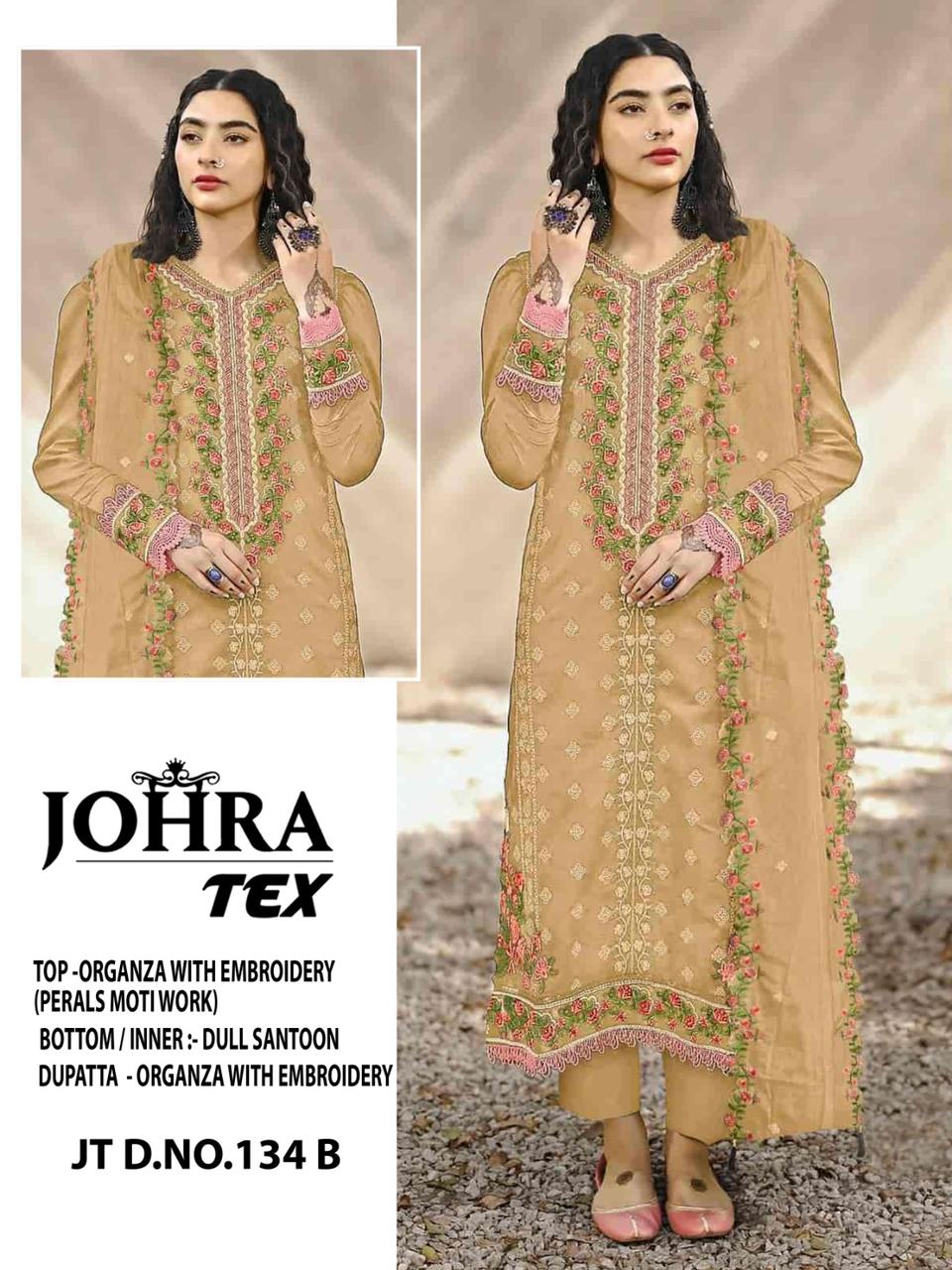 134 Johra Tex Organza Pakistani Salwar Suits