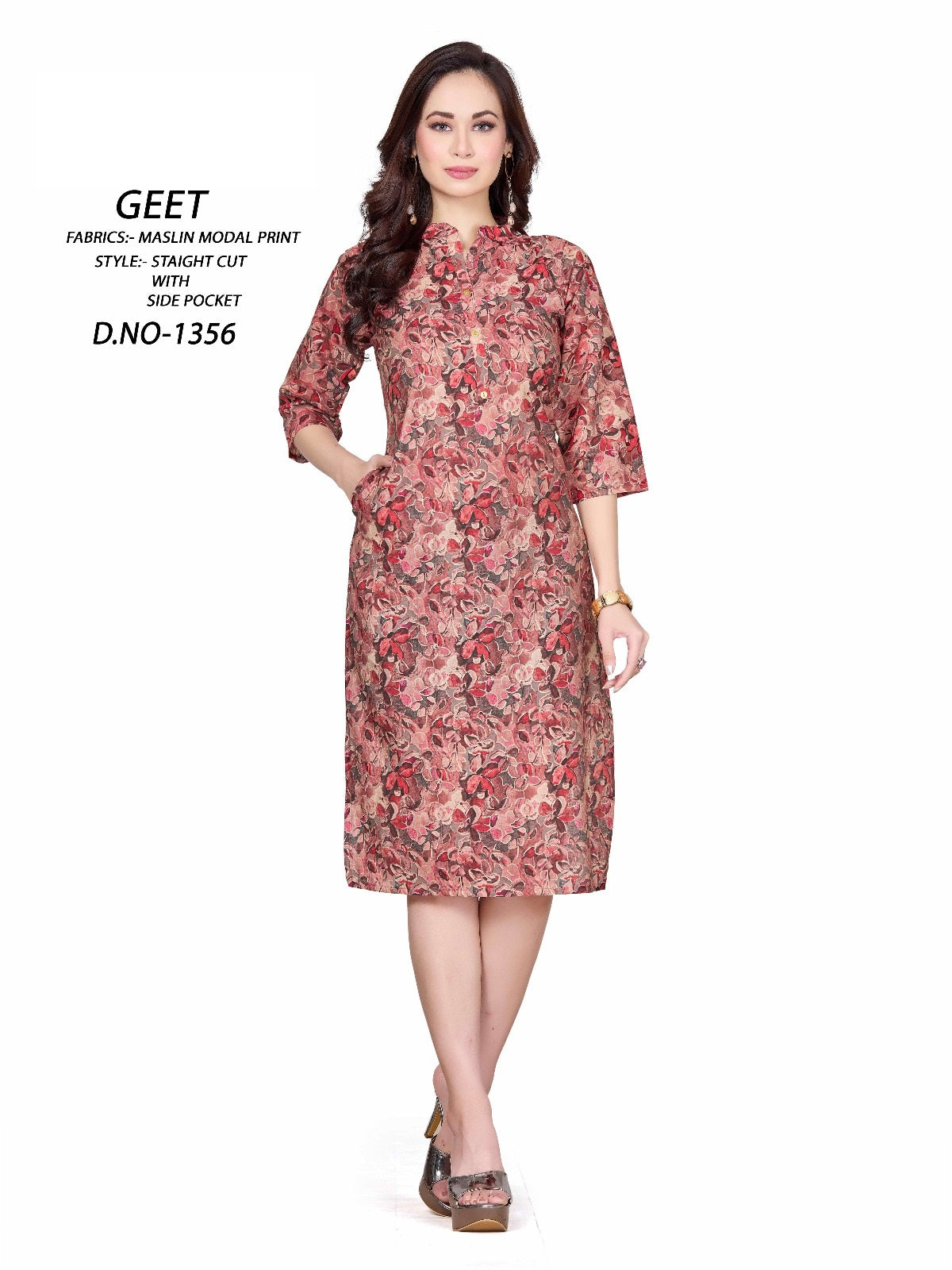 1365-1356 A4U Premium Muslin Knee Length Kurtis