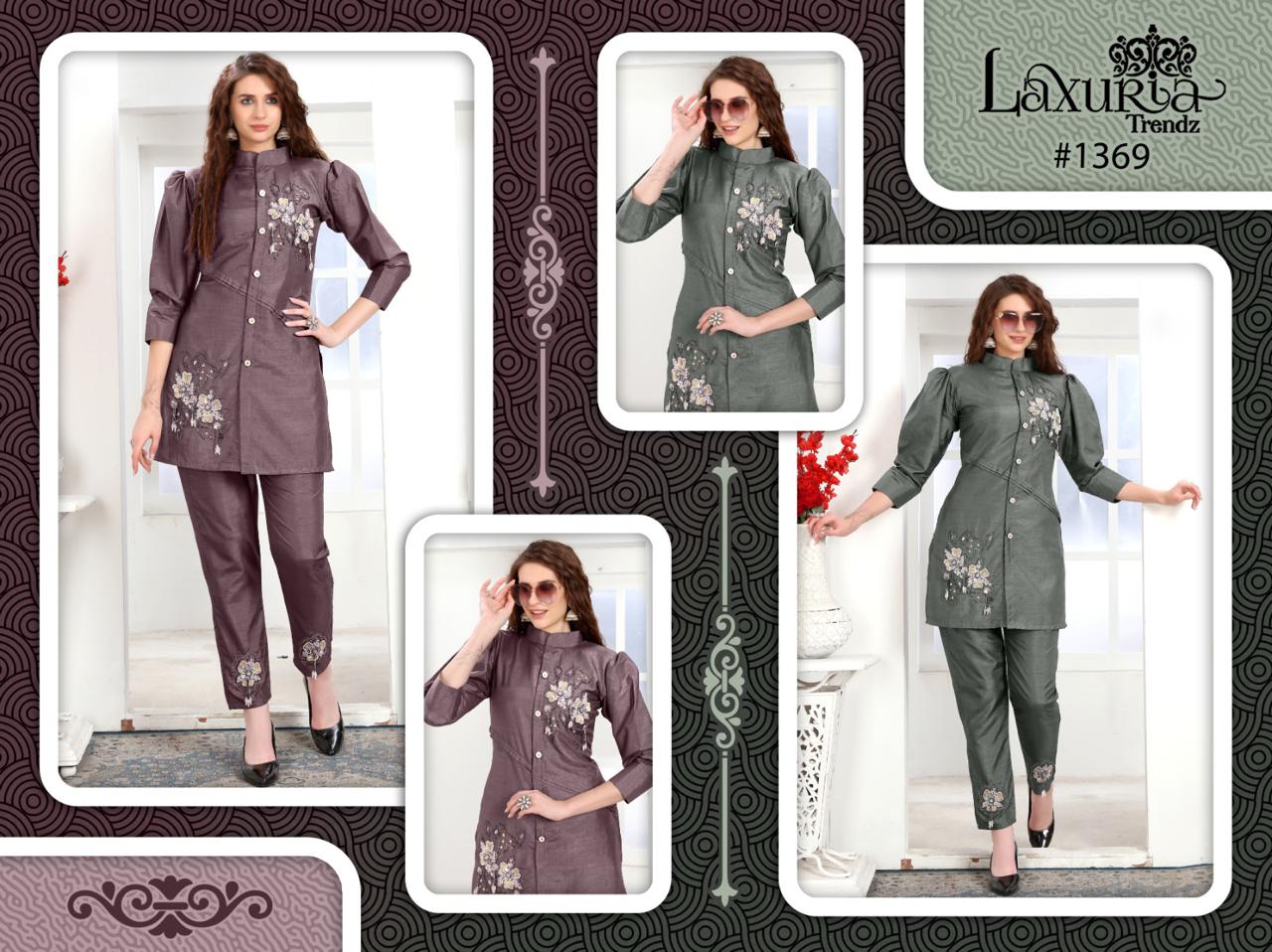 1369 Laxuria Trendz Satin Co Ord Set