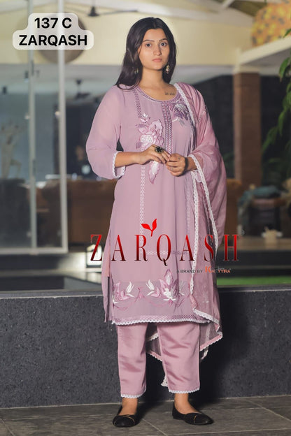 137 Zarqash Fox Georgette Pakistani Readymade Suits