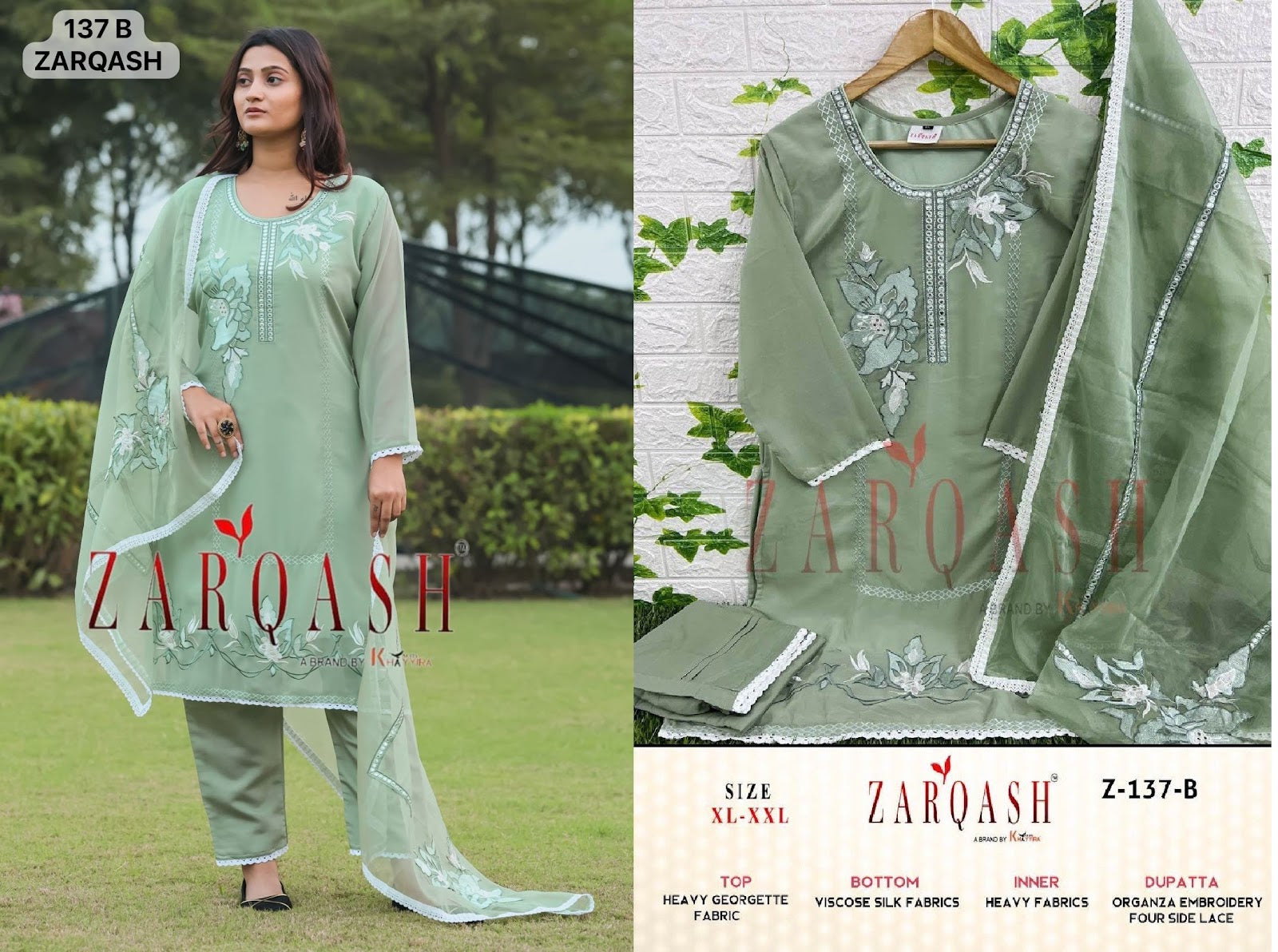 137 Zarqash Fox Georgette Pakistani Readymade Suits