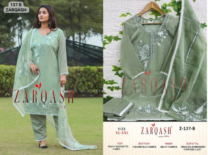 137 Zarqash Fox Georgette Pakistani Readymade Suits