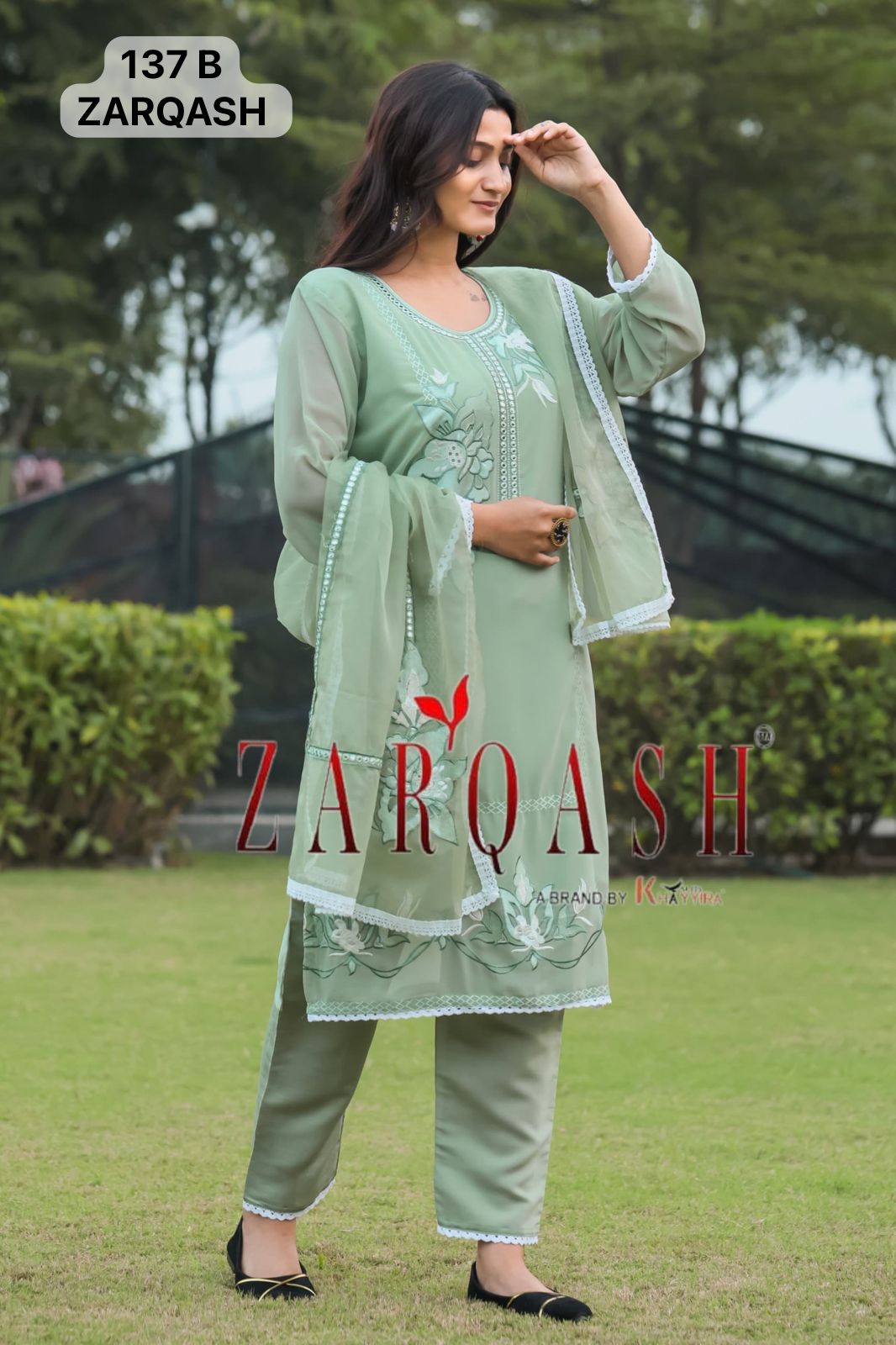 137 Zarqash Fox Georgette Pakistani Readymade Suits