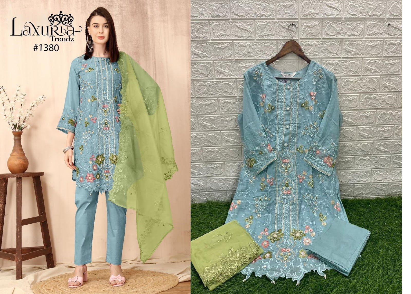 1380 Laxuria Trendz Organza Pakistani Readymade Suits