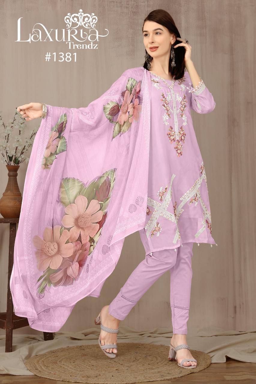 1381 Laxuria Trendz Organza Pakistani Readymade Suits