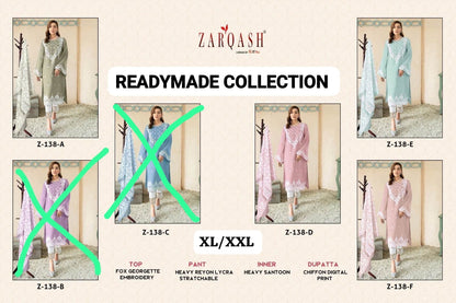 138 Zarqash Fox Georgette Pakistani Readymade Suits