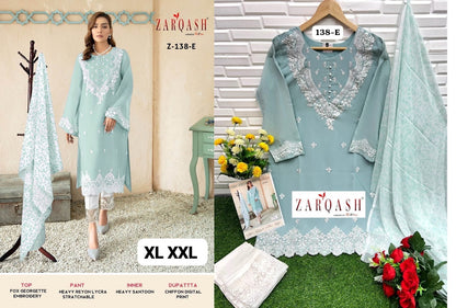 138 Zarqash Fox Georgette Pakistani Readymade Suits