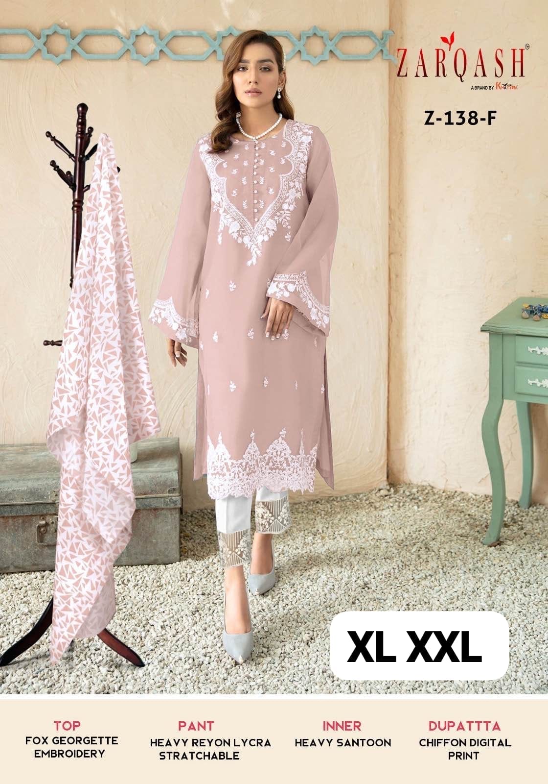 138 Zarqash Fox Georgette Pakistani Readymade Suits