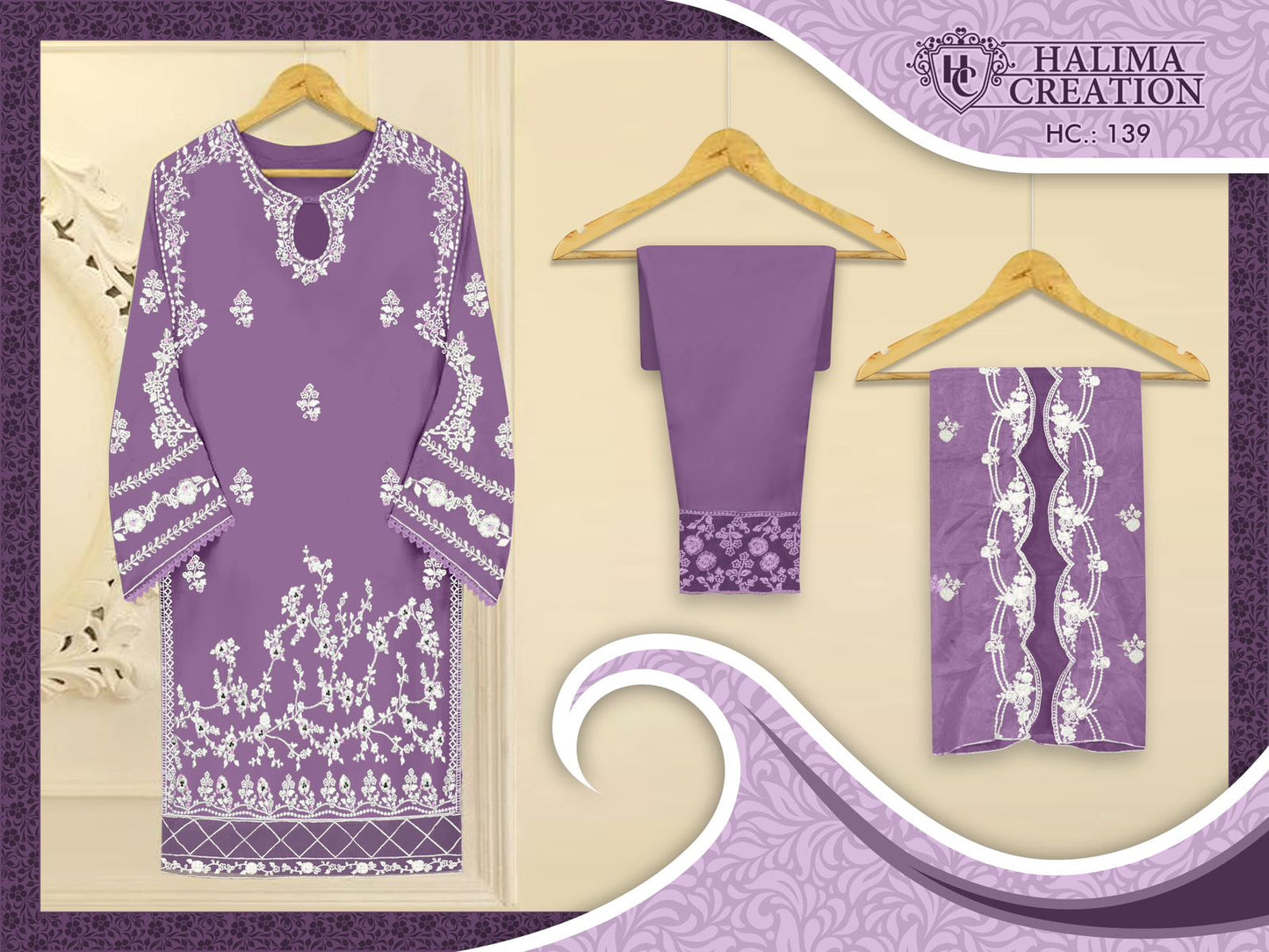 139 Halima Creation Viscose Organza Pakistani Readymade Suits