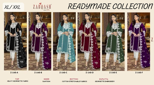140 Colors Zarqash Georgette Pakistani Readymade Suits