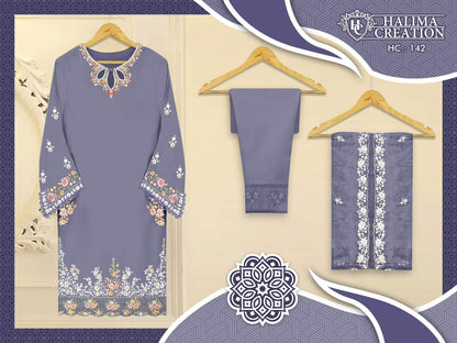 142 Halima Creation Viscose Organza Pakistani Readymade Suits