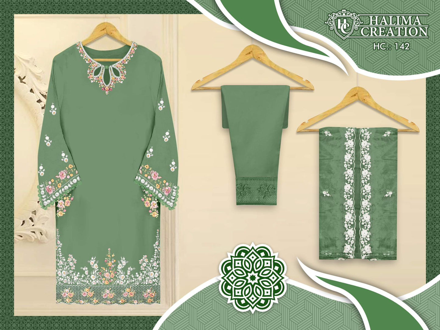 142 Halima Creation Viscose Organza Pakistani Readymade Suits