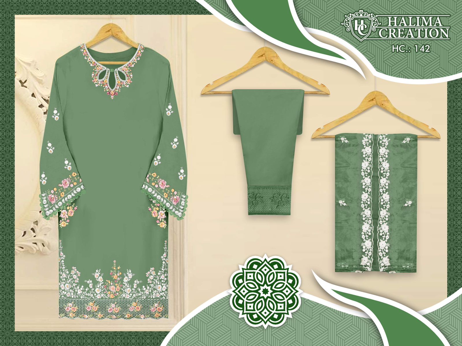 142 Halima Creation Viscose Organza Pakistani Readymade Suits