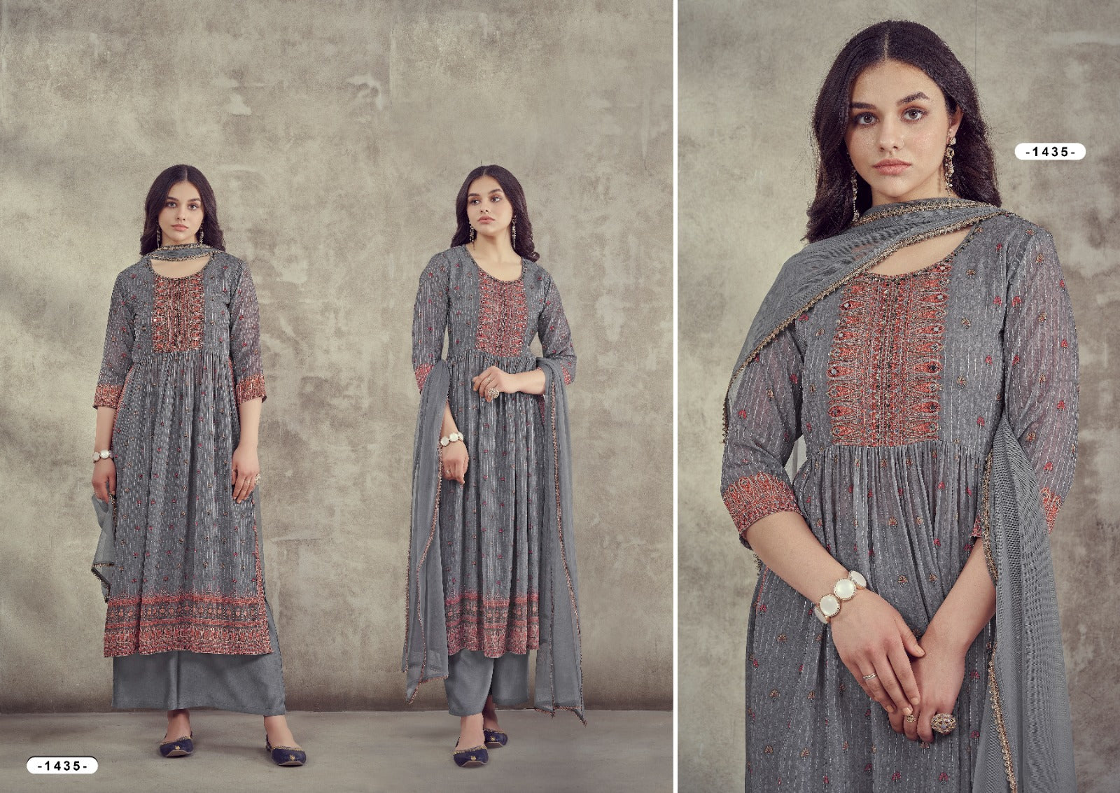 1435-1436 Afsana Georgette Readymade Plazzo Style Suits