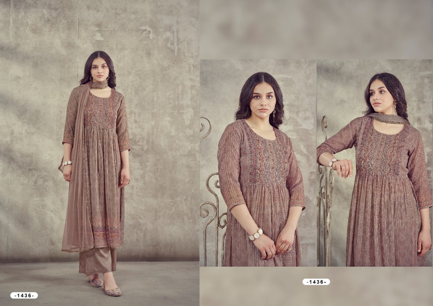 1435-1436 Afsana Georgette Readymade Plazzo Style Suits