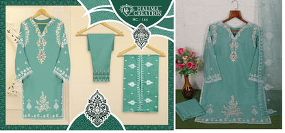 144 Halima Creation Silk Organza Pakistani Readymade Suits