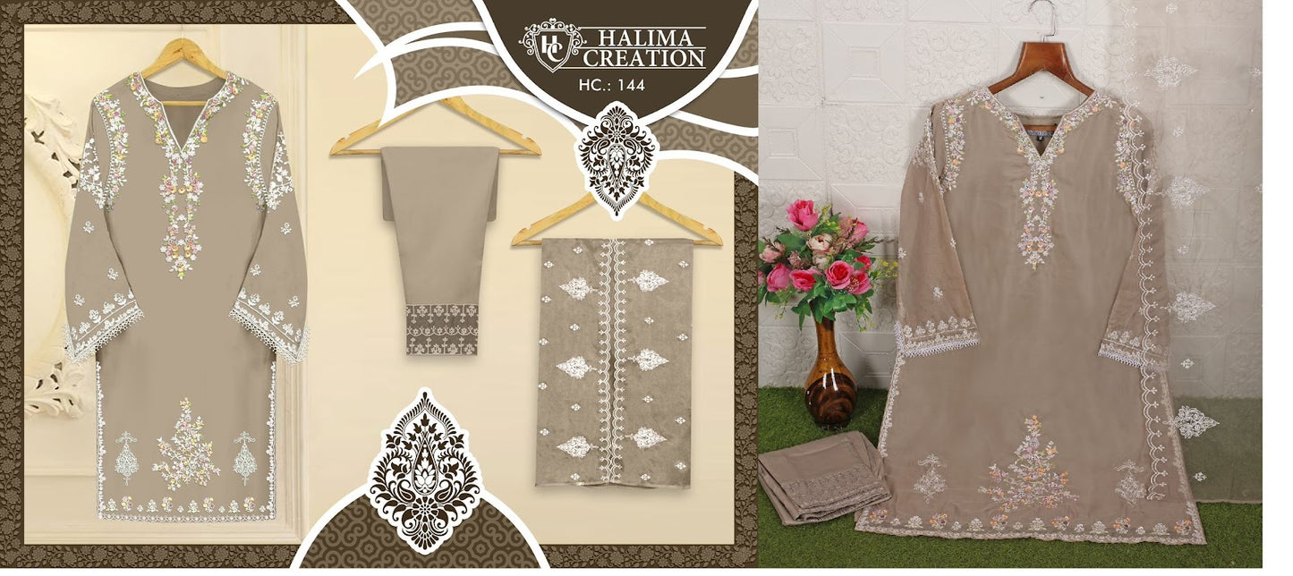144 Halima Creation Silk Organza Pakistani Readymade Suits